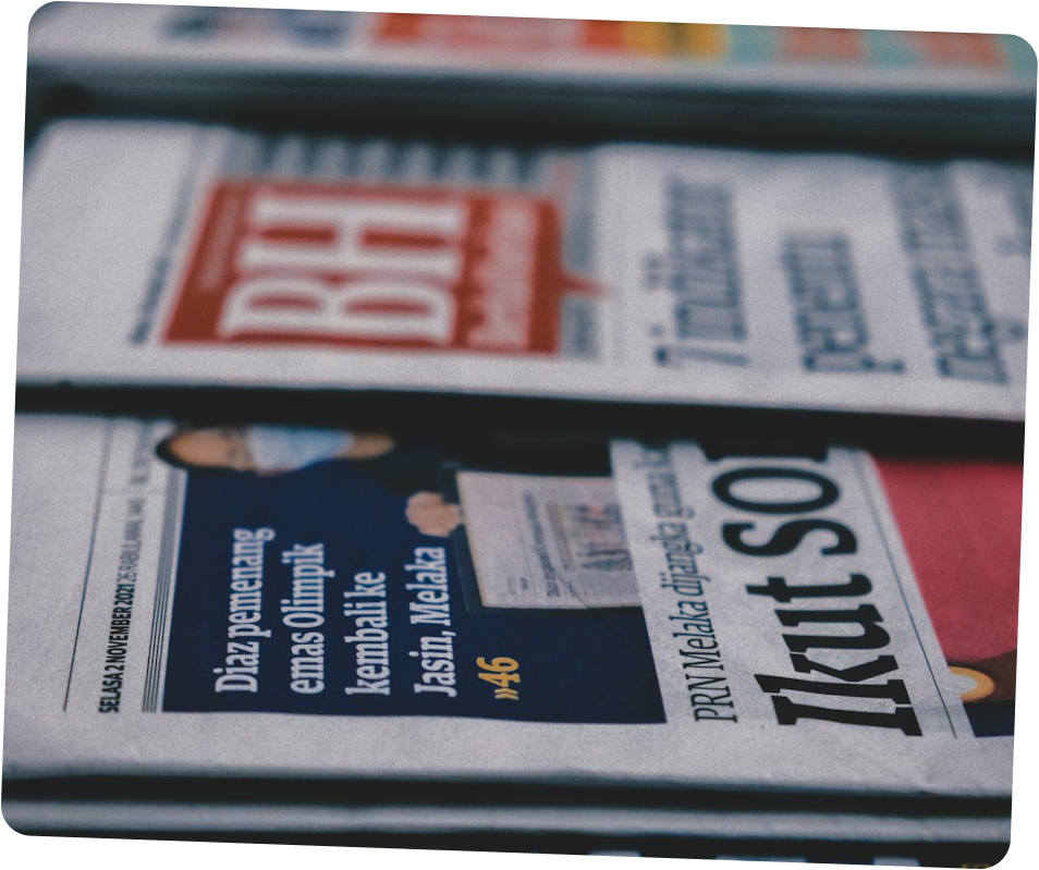 Stack of newspapers in print