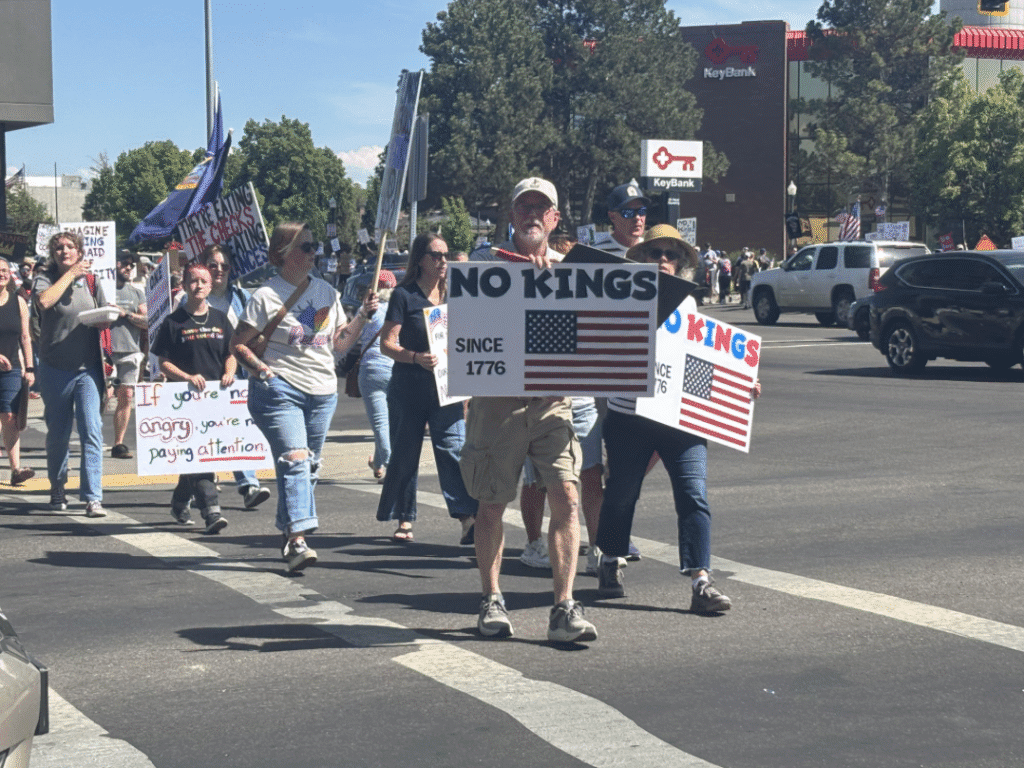 Idaho Residents protesting at No Kings Rally by Gracie Leavitt