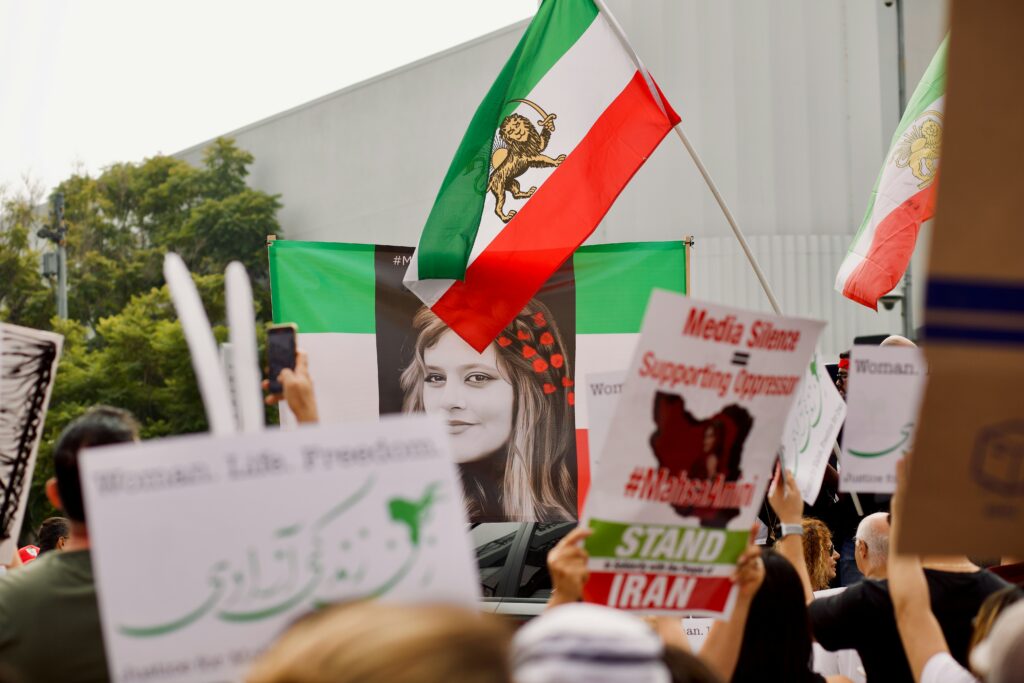 Iran protest for Mahsa Amini - signs read “Women.Life.Freedom” - Santa Monica, CA - October 08, 2022 