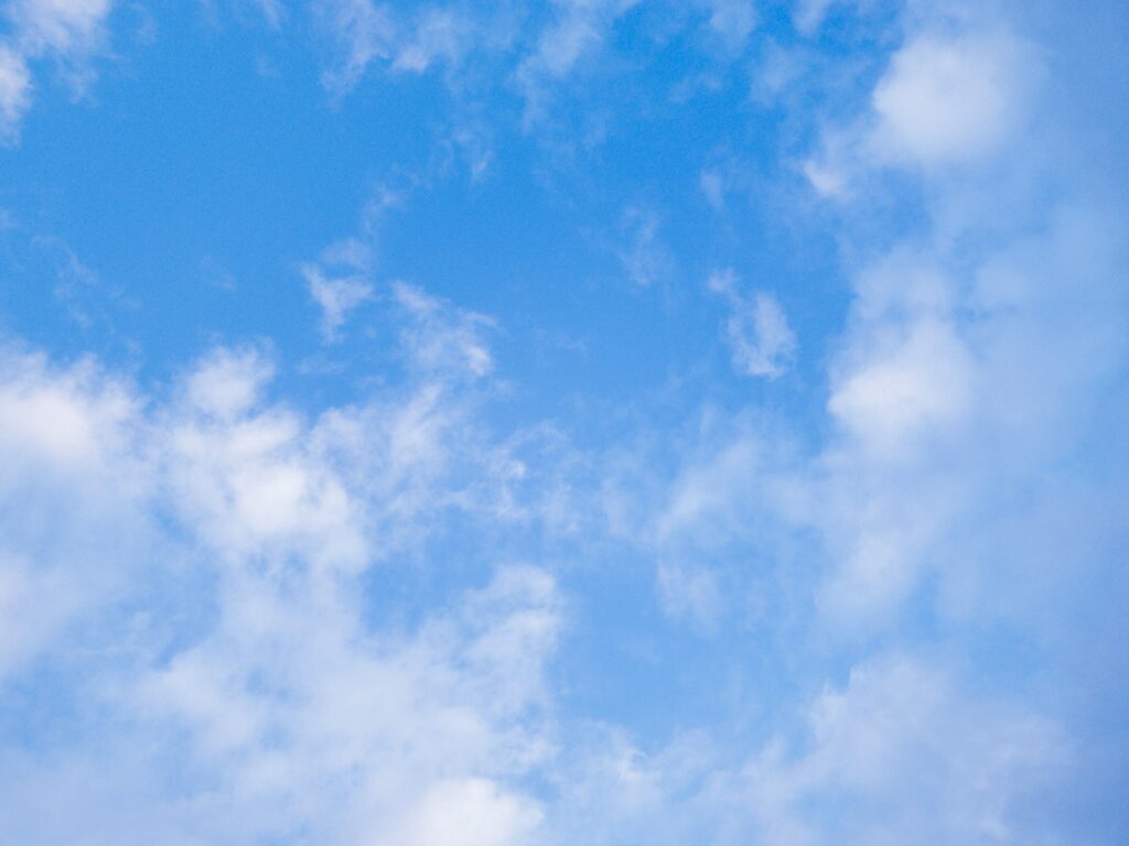 A blue sky with clouds.