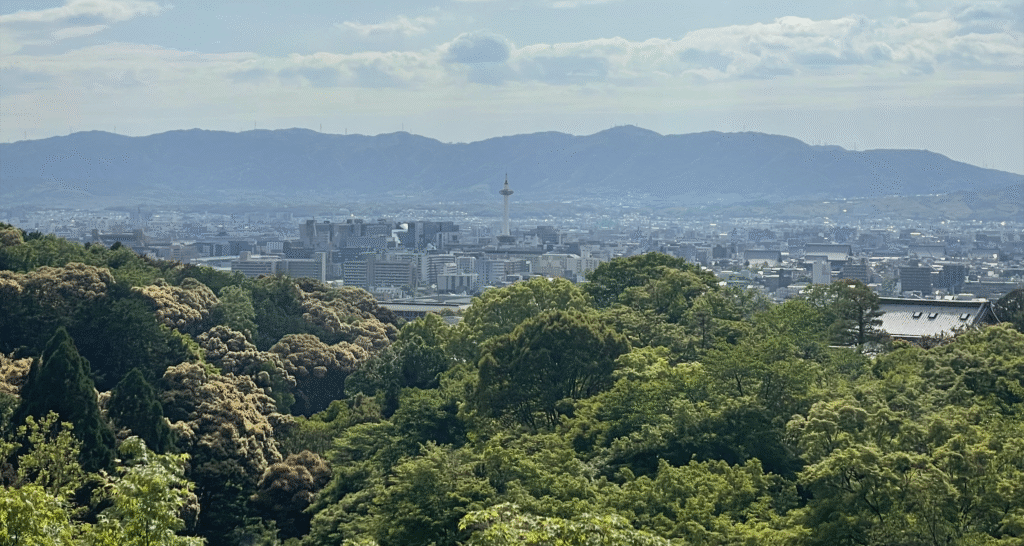 Aerial photo of a Japanese city.
