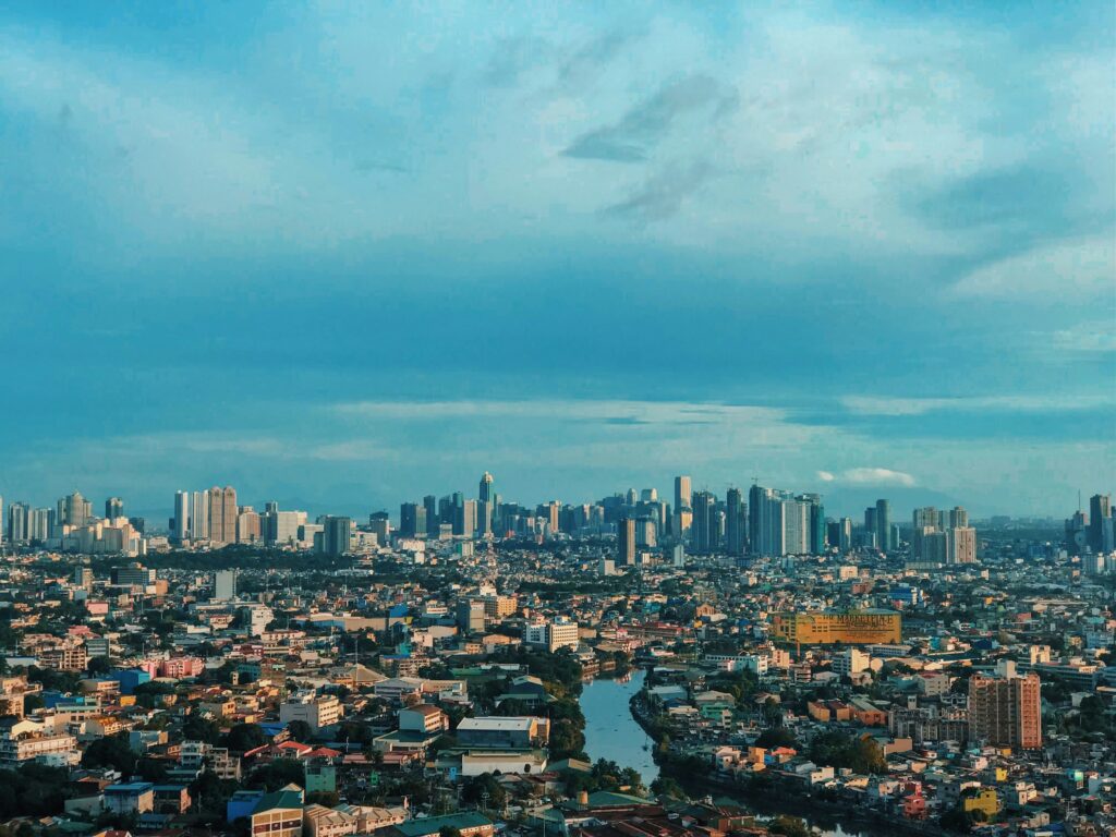 The skyline of Manila, Philippines.