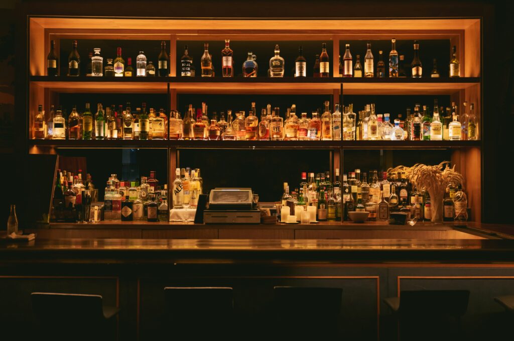 A backlit bar