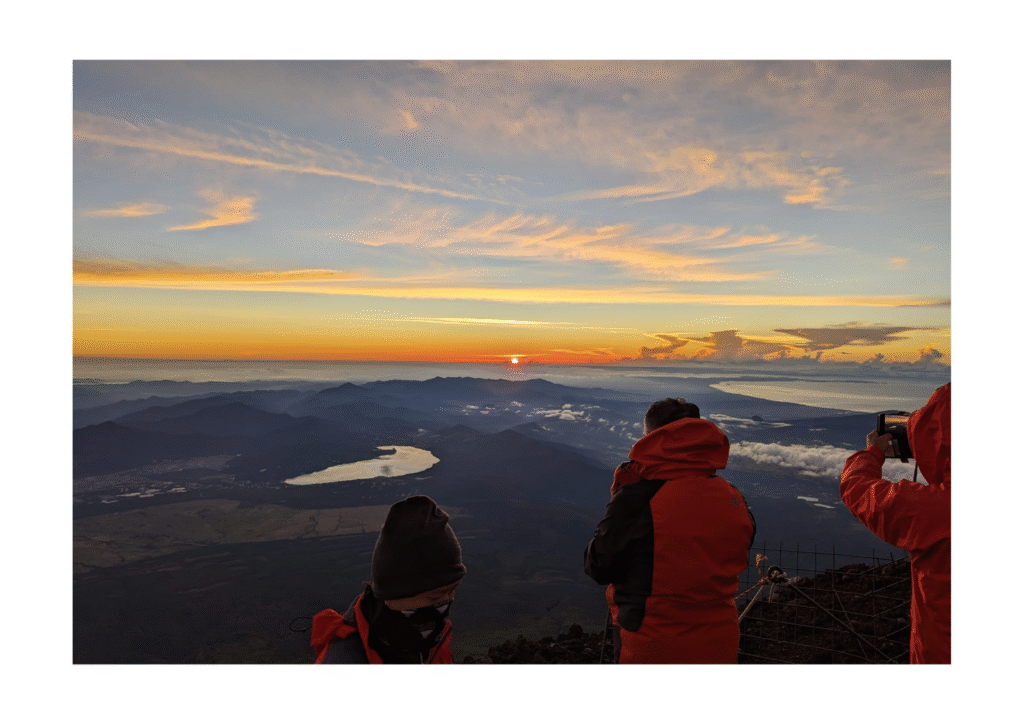 Sunrise from the summit of Fuji. 
